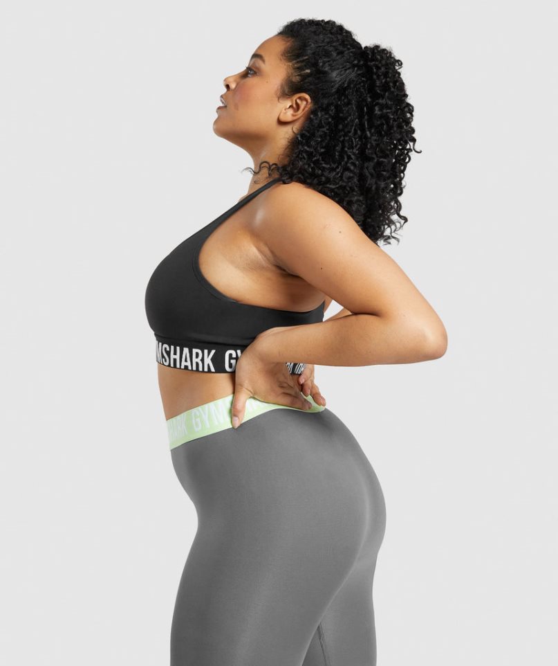 Staniki Sportowe Gymshark Fit Seamless Damskie Czarne | PL 723OZC